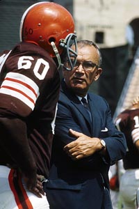 Blanton Collier-Cleveland-Browns color talking on sideline