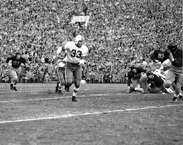 fred curly morrison running in 1950 rose bowl